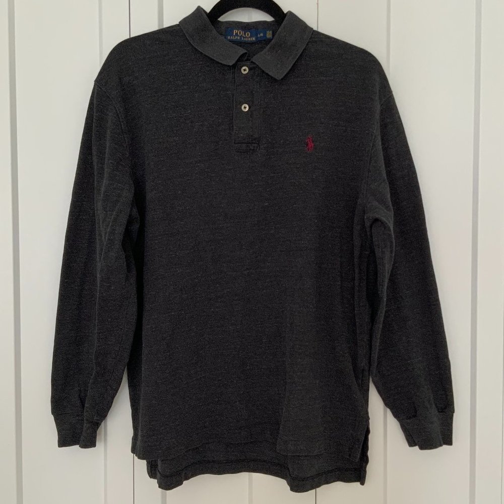 ❌SOLD❌ GREY POLO RALPH LAUREN LONG-SLEEVE TOP
